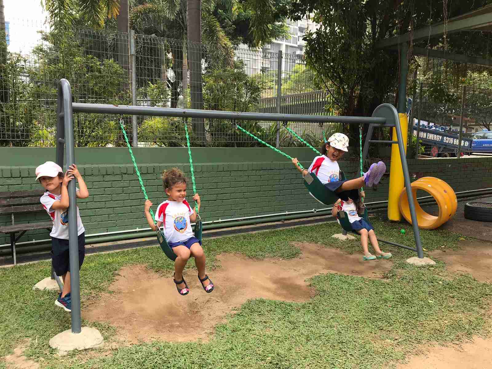 kids on swing