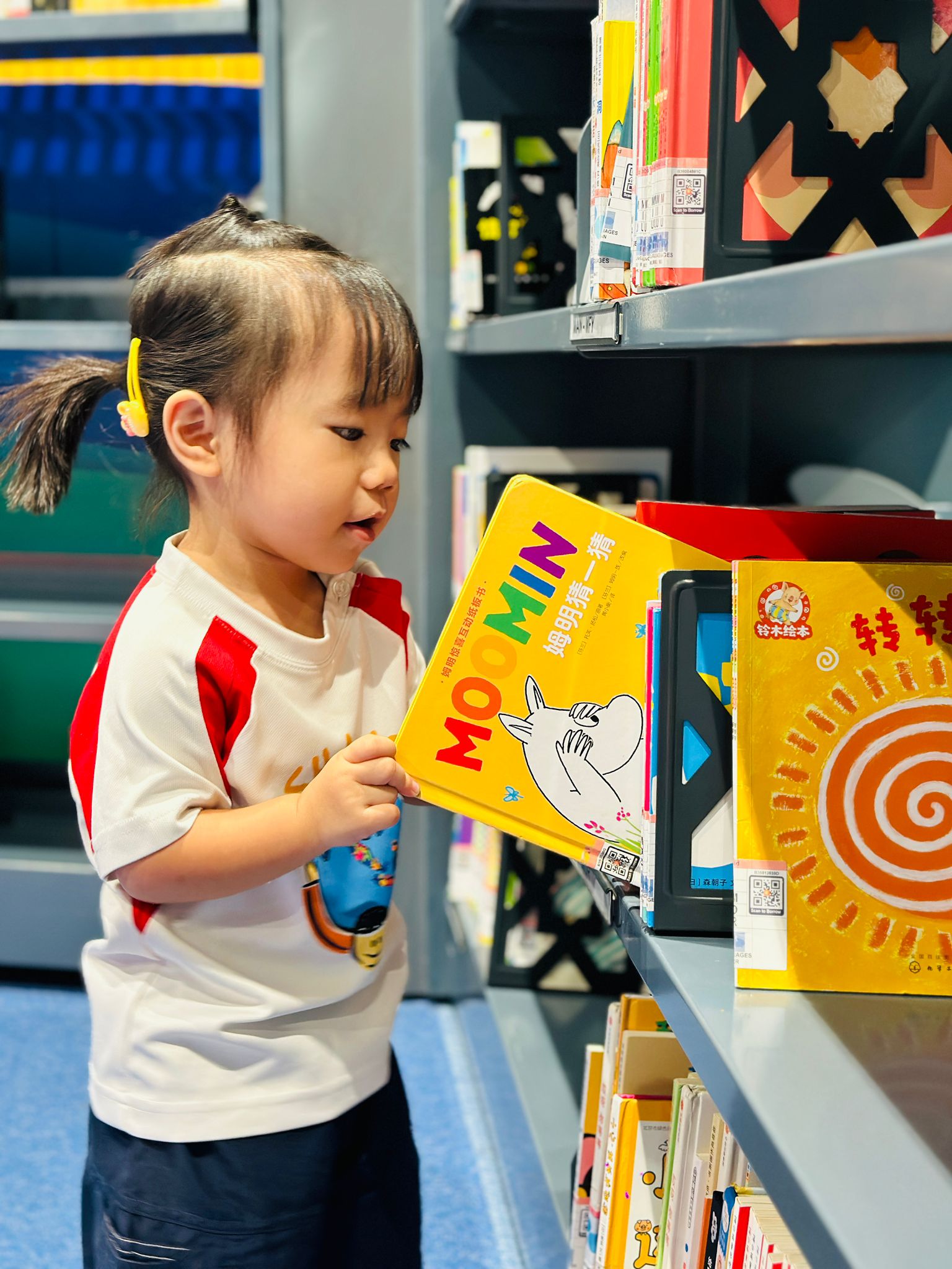 A happy preschool student engaging in learning